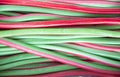 Red and green colored confectionery in the candy shop Royalty Free Stock Photo