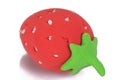 Red and green colored plasticine clay made are strawberry Royalty Free Stock Photo