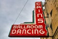 Colorful deco vintage sign at Historic Cain`s Ballroom Sign in Tulsa, Oklahoma Cains