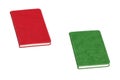 Red and green coloured pocket leather daily planners.