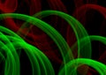 Red And Green Curly Smoke Abstract Background. Royalty Free Stock Photo