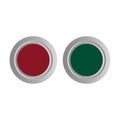 Red and green 3d buttons. Round glass web icons. Vector illustration Royalty Free Stock Photo