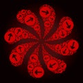 Red Green Direction CW Arrow Icon Curl Explosion