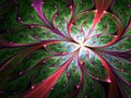 Red and green fractal flower