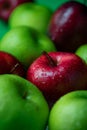 Red and green fresh apple, fruit for healthy