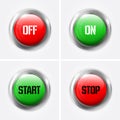 Red and green glossy buttons Royalty Free Stock Photo