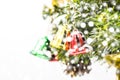 Red and green and Gold Christmas bell decoration hanging Royalty Free Stock Photo