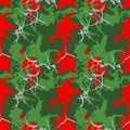 Red, green and gray UFO Christmas camouflage Royalty Free Stock Photo