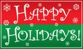 Red and Green Happy Holidays Banner Royalty Free Stock Photo