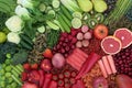 Red and Green High Fibre Food for Gut Health