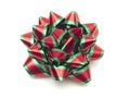 Red and green holiday gift ribbon