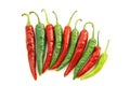 Red & Green Hot Chili Peppers Royalty Free Stock Photo