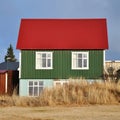 Red and green house, Iceland