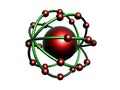 Red and green molecule Royalty Free Stock Photo