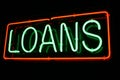 Red and Green Neon Loan Sign Royalty Free Stock Photo