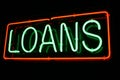 Red and Green Neon Loan Sign