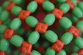Red and green net background. Selective focus image. Royalty Free Stock Photo