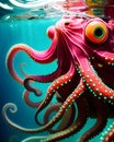 Red and green Octopus