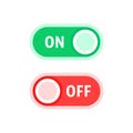 Red and green on and off switches Royalty Free Stock Photo
