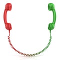 Red and green old fashioned telephone handset Royalty Free Stock Photo