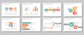 Red green orange multipurpose presentation template flat design set