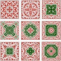 Red and green patterns