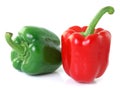 Red green pepper on white background Royalty Free Stock Photo
