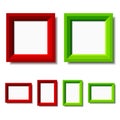 Red and green photo frames