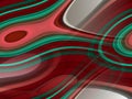 Red green pink silver fluid lines background, abstract colorful geometries Royalty Free Stock Photo