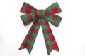 Red and green plaid holiday bow Royalty Free Stock Photo