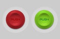 Red and green plastic push button