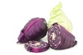 A red and a green pointed cabbage Royalty Free Stock Photo