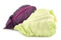 A red and a green pointed cabbage Royalty Free Stock Photo