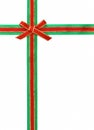 Red and green ribbon and bow Royalty Free Stock Photo