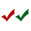 Red green right tick ok selected mark