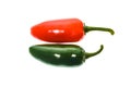 Red and green ripe jalapeno chili hot pepper Royalty Free Stock Photo