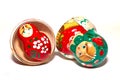 Red and Green Russian Dolls isolated