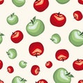A red and green seamless summer pattern with ripe apples Royalty Free Stock Photo