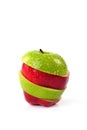 Red and green sliced apple Royalty Free Stock Photo