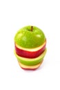 Red and green sliced apple Royalty Free Stock Photo