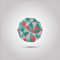Red and green sphere polygon shape vector icon Royalty Free Stock Photo