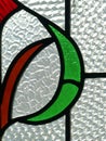 Red and Green Stained Glass with Caming Right Facing Royalty Free Stock Photo