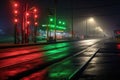 red and green start lights at the drag strip