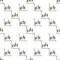 Red and Green Stock Chart vector colored seamless pattern for traders Royalty Free Stock Photo
