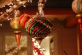 Red and Green Striped Christmas Ornament