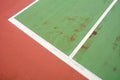 Red and green tennis court. Royalty Free Stock Photo