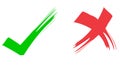 Red & Green Ticks Royalty Free Stock Photo