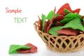 Red and green tortilla chips Royalty Free Stock Photo