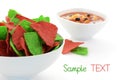 Red and green tortilla chips Royalty Free Stock Photo