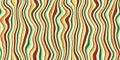 Red And Green Vintage Craft Textured Seamless Wavy Retro Vertical Candy Stripes Christmas Pattern With Shiny Gold Foil